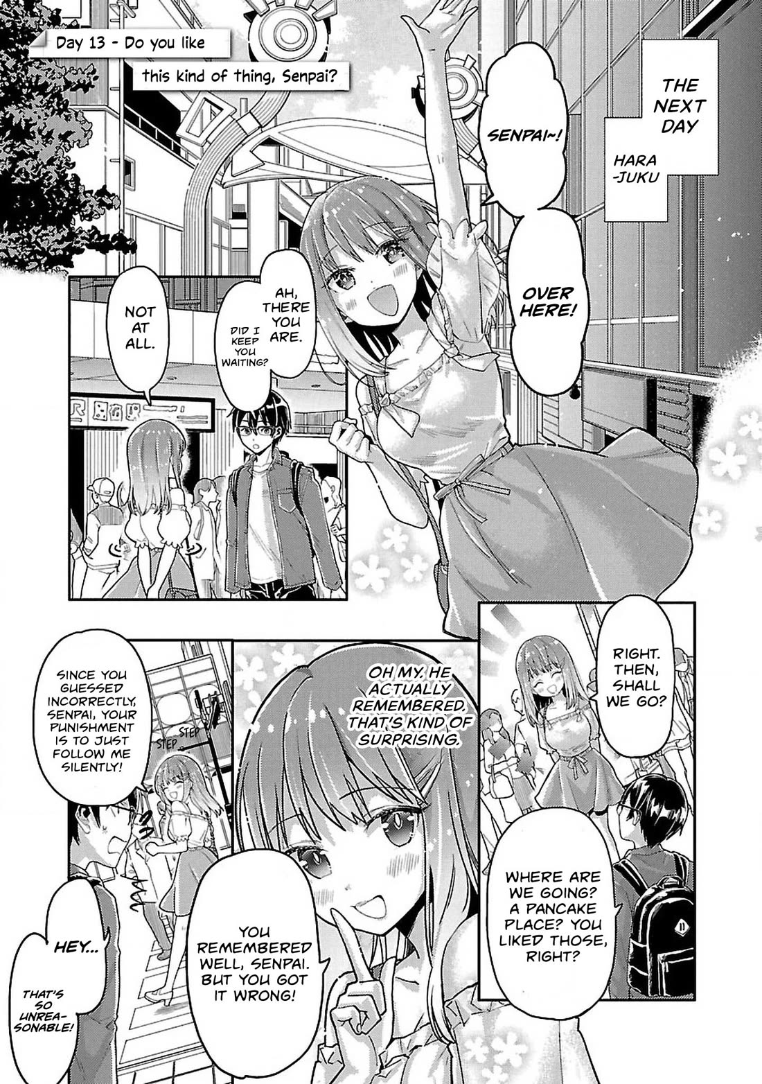 Watashi no shiranai, senpai no 100 ko no koto Chapter 13 page 1 - Chapter 13: Do you like this kind of thing, Senpai?