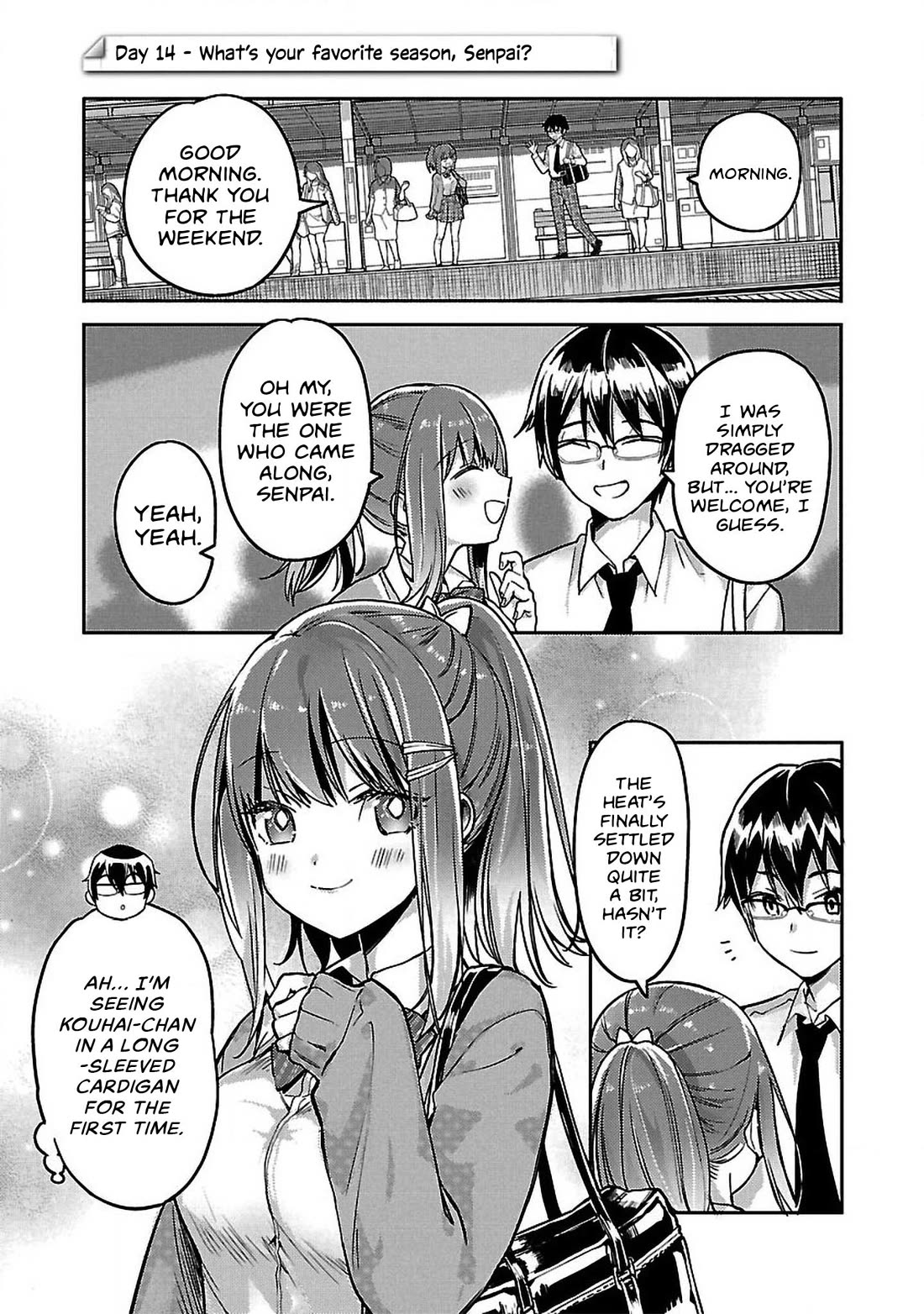 Watashi no shiranai, senpai no 100 ko no koto Chapter 14 page 1 - Chapter 14: What's your favorite season, Senpai?