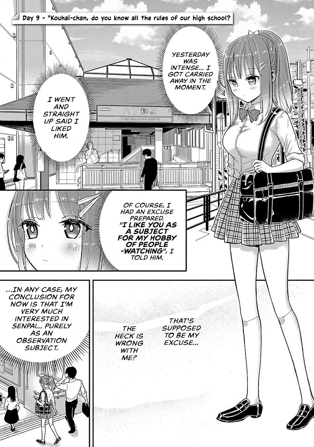 Watashi no shiranai, senpai no 100 ko no koto Chapter 9 page 1 - Chapter 9: Kouhai-chan, do you know all the rules of our high school?