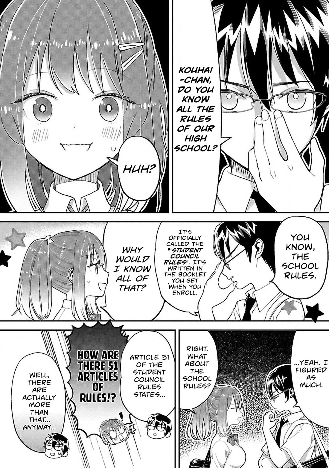 Watashi no shiranai, senpai no 100 ko no koto Chapter 9 page 6 - Chapter 9: Kouhai-chan, do you know all the rules of our high school?