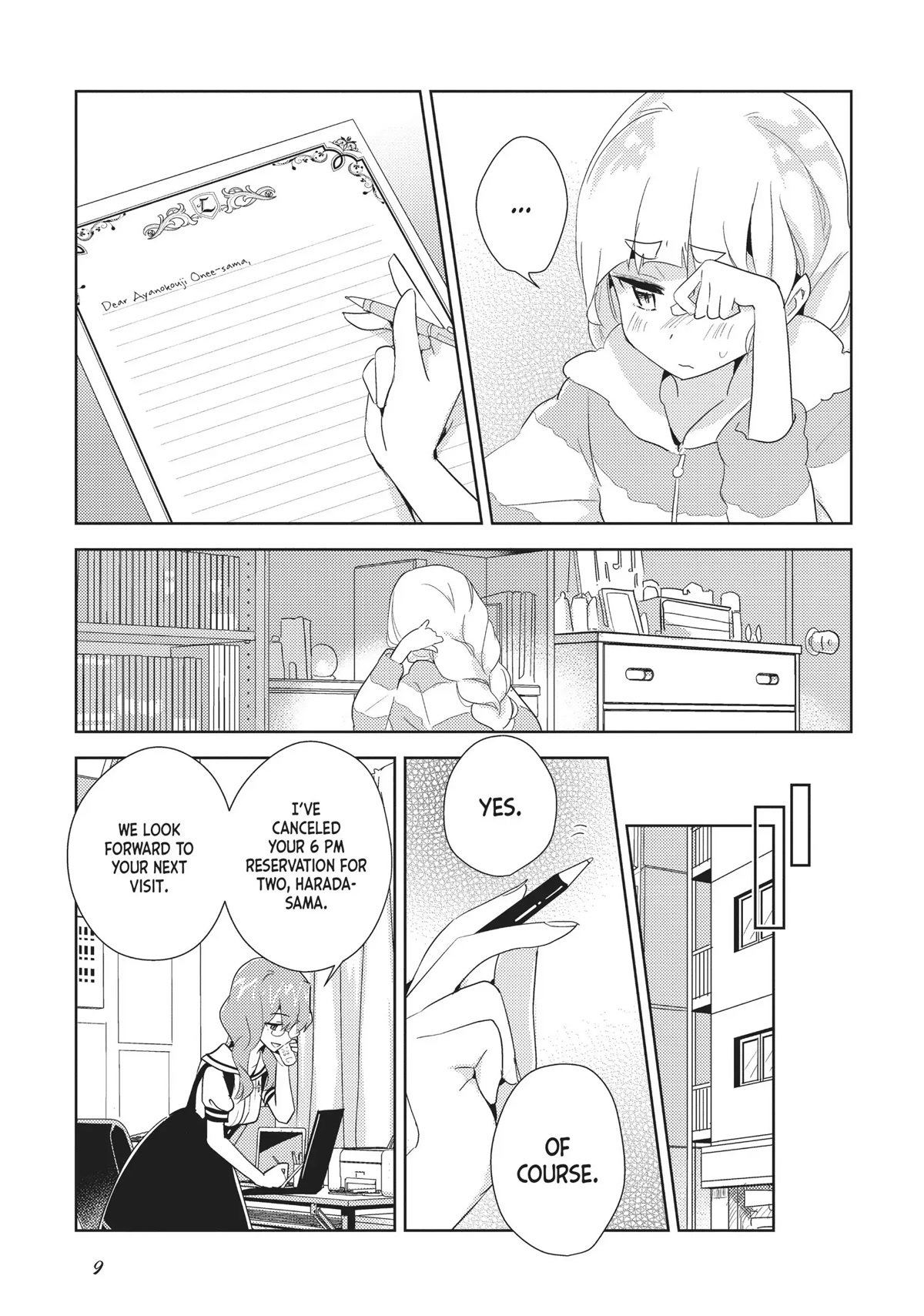 Watashi no Yuri wa Oshigoto desu! Chapter 27 page 9 - Chapter 27: Onee-sama's Absence