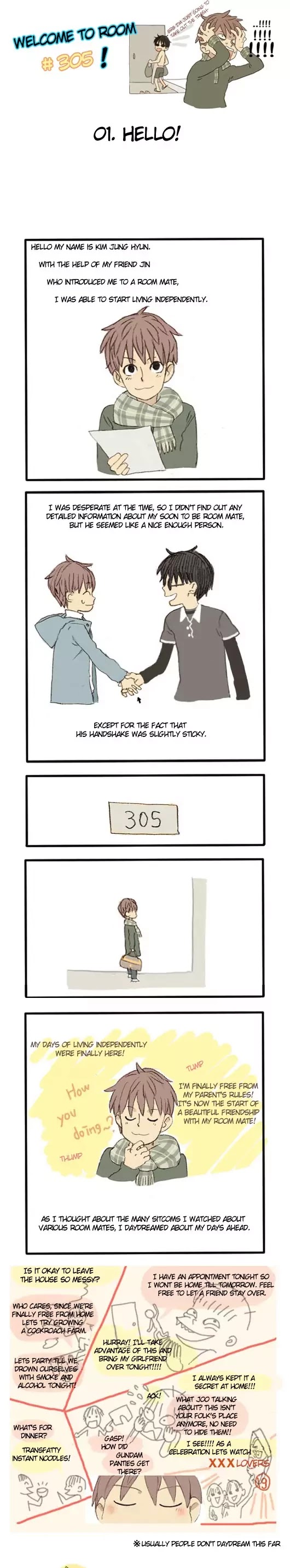 Welcome to Room #305! Chapter 1 page 2 - Chapter 1: Hello