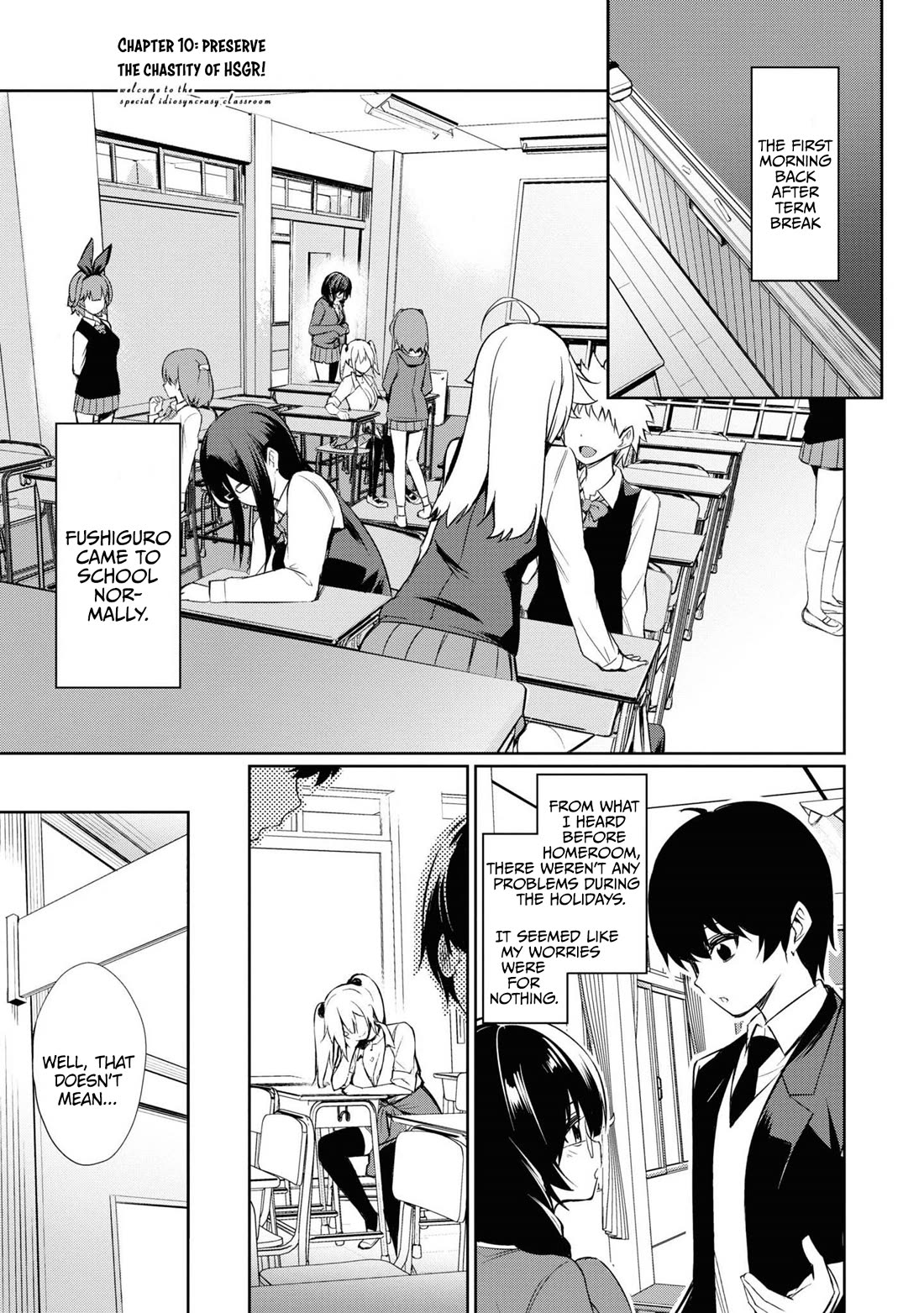 Welcome to the Special Idiosyncrasy Classroom Chapter 10.1 page 1 - Chapter 10.1