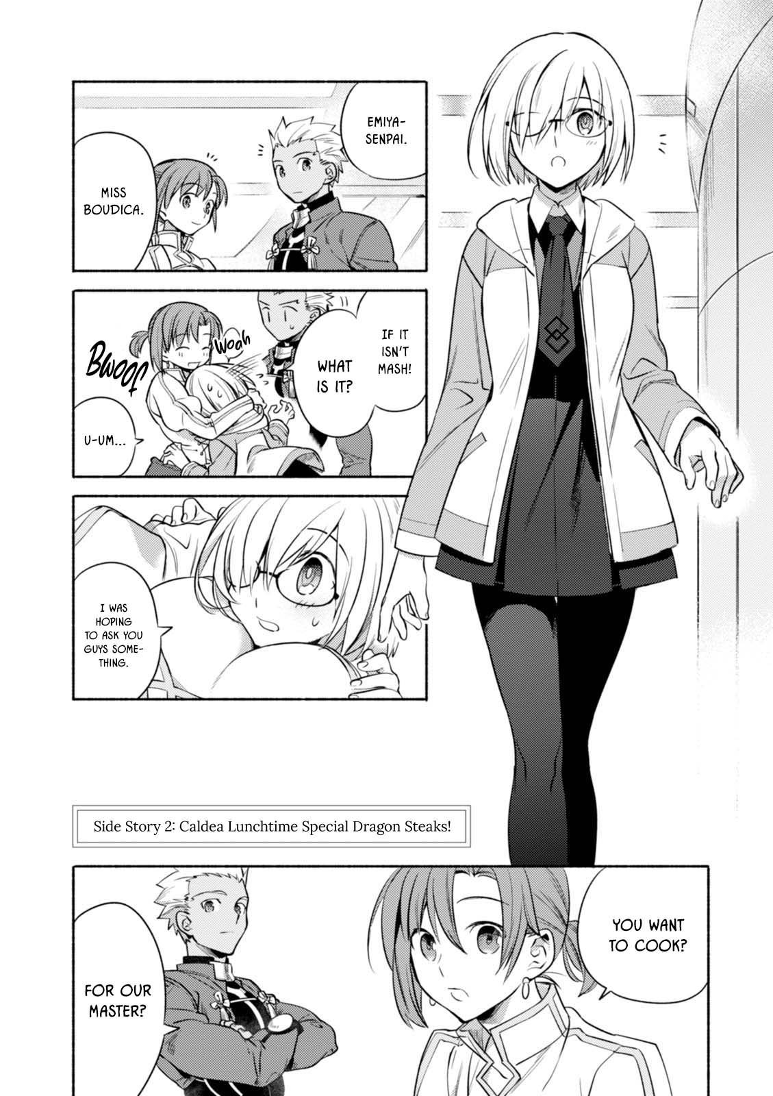 What's Cooking at the Emiya House Today? Chapter 17.3 page 1 - Chapter 17.3: Side Story 2: Caldea Lunchtime Special Dragon Steaks!