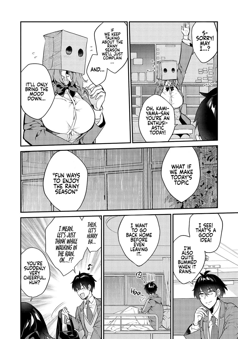 What's under Kamiyama-san's paper bag? Chapter 14 page 5 - Chapter 14: Even Through Rain and Thunder - There is Fun to be Found
