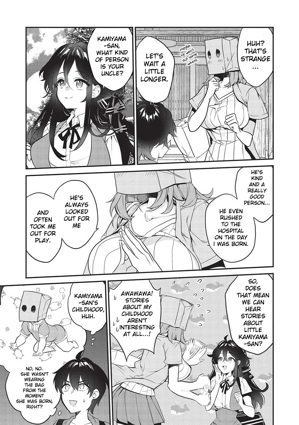 What's under Kamiyama-san's paper bag? Chapter 16 page 5 - Chapter 16: Water, Water, Endless Water - Our Summer is Just Beginning