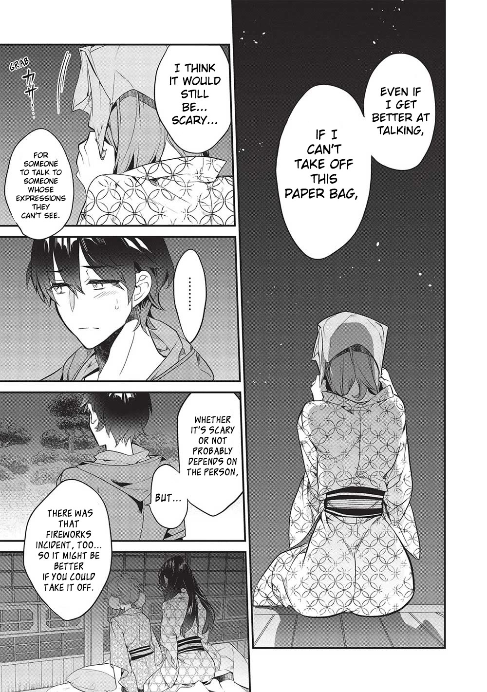 What's under Kamiyama-san's paper bag? Chapter 17 page 15 - Chapter 17: Heart to Heart - Words are Everything