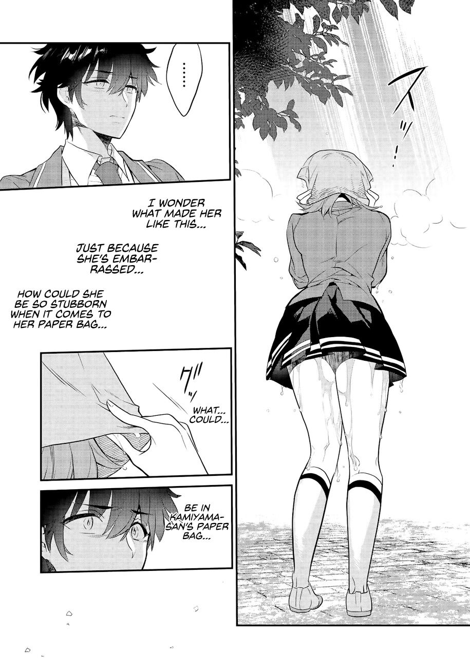 What's under Kamiyama-san's paper bag? Chapter 2 page 18 - Chapter 2: An abduction - When she gets wet