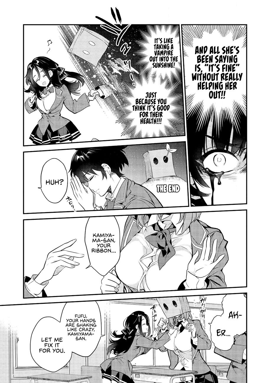 What's under Kamiyama-san's paper bag? Chapter 2 page 6 - Chapter 2: An abduction - When she gets wet