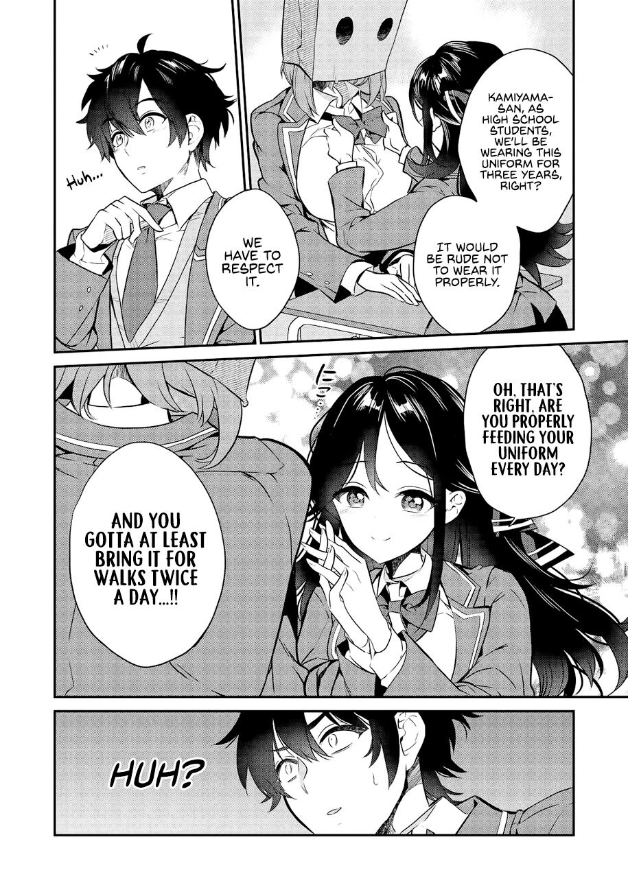 What's under Kamiyama-san's paper bag? Chapter 2 page 7 - Chapter 2: An abduction - When she gets wet