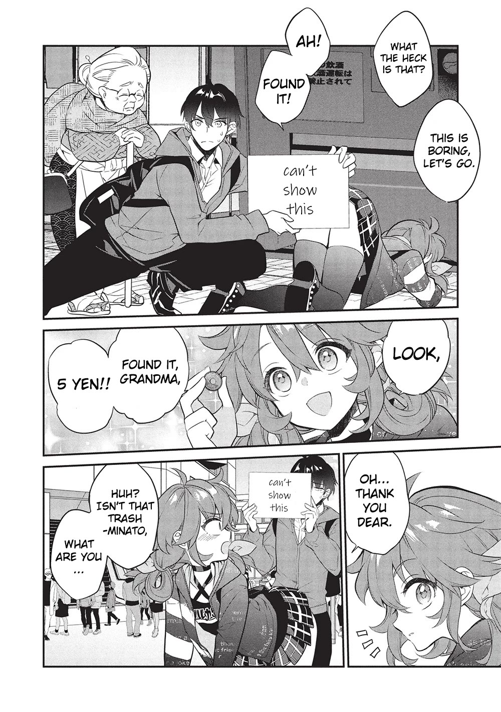 What's under Kamiyama-san's paper bag? Chapter 23 page 4 - Chapter 23: Six Roots Cleansed - The Heroine Struggles