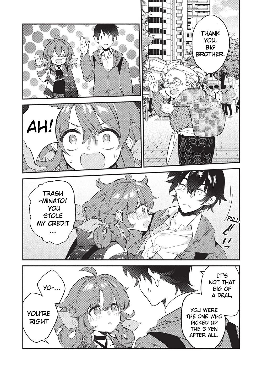 What's under Kamiyama-san's paper bag? Chapter 23 page 7 - Chapter 23: Six Roots Cleansed - The Heroine Struggles