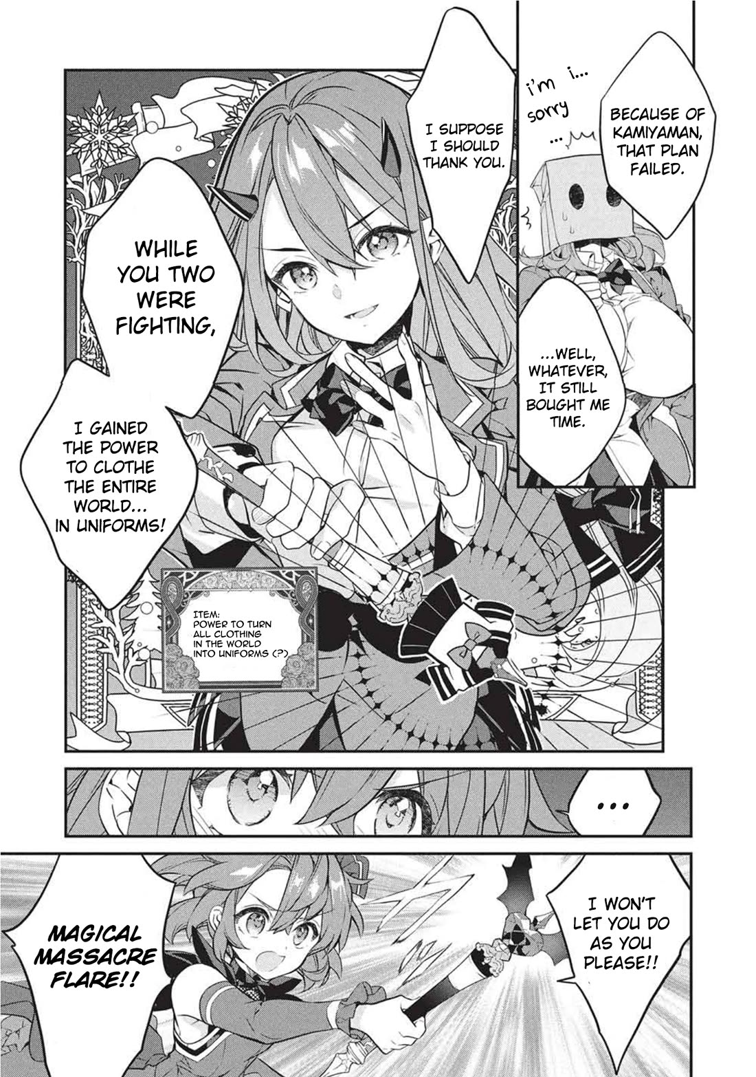What's under Kamiyama-san's paper bag? Chapter 25 page 12 - Chapter 25: Mutual Annihilation - Good and Evil, Companions and Strength