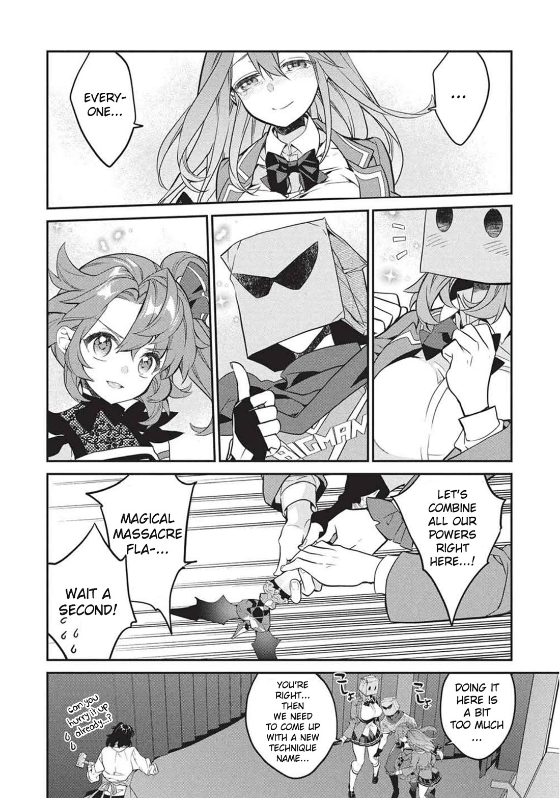 What's under Kamiyama-san's paper bag? Chapter 25 page 23 - Chapter 25: Mutual Annihilation - Good and Evil, Companions and Strength