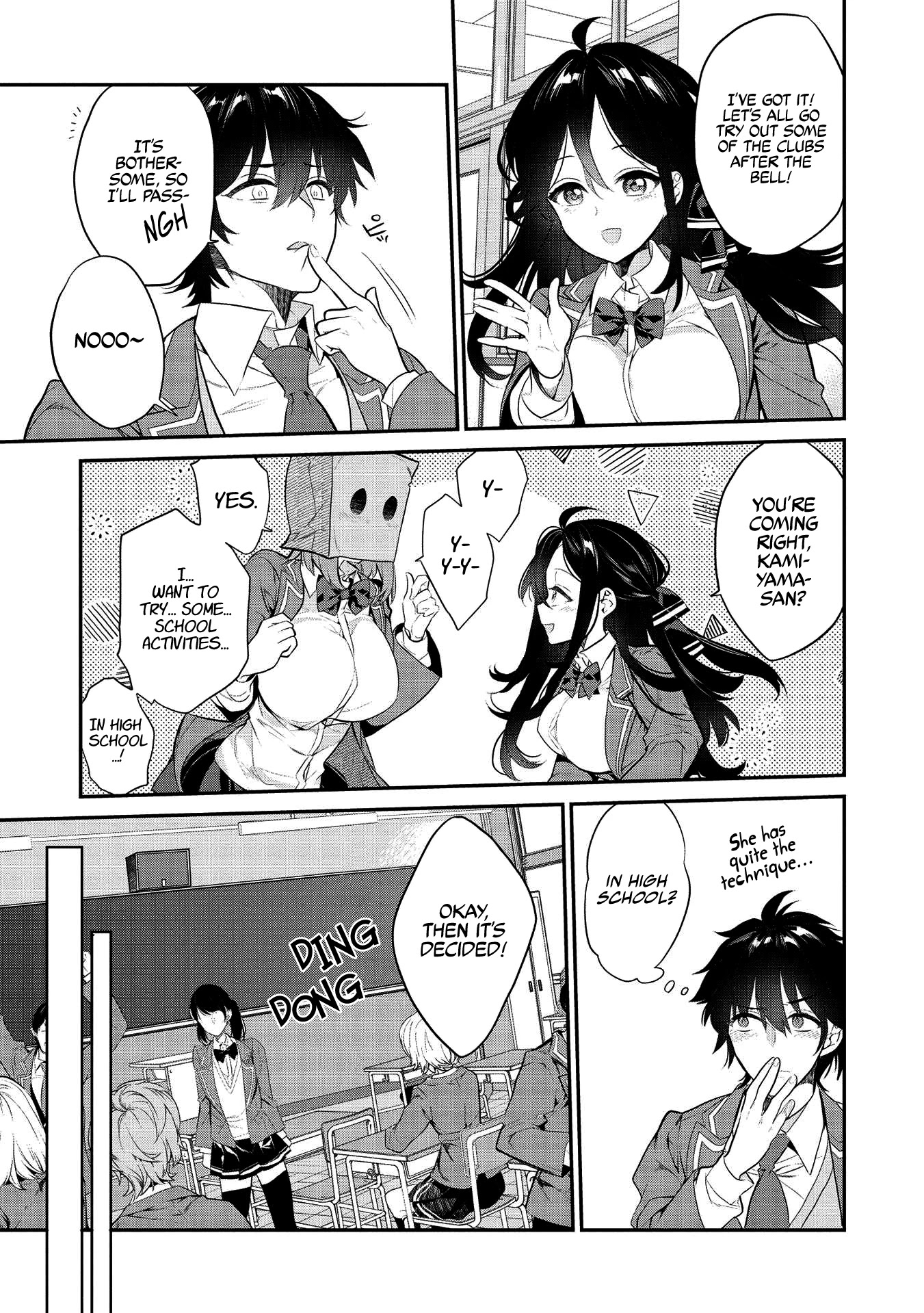 What's under Kamiyama-san's paper bag? Chapter 4 page 8 - Chapter 4: A Battle For A New Beginning