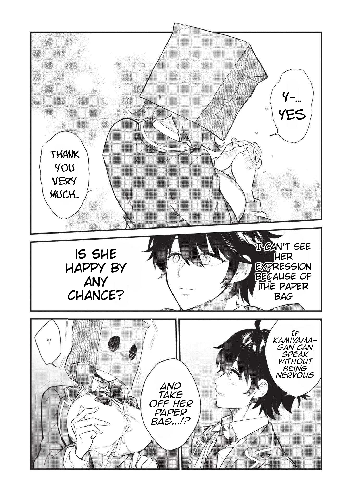 What's under Kamiyama-san's paper bag? Chapter 5 page 5 - Chapter 5: A Friend of Mine is Like a Friend of Yours...