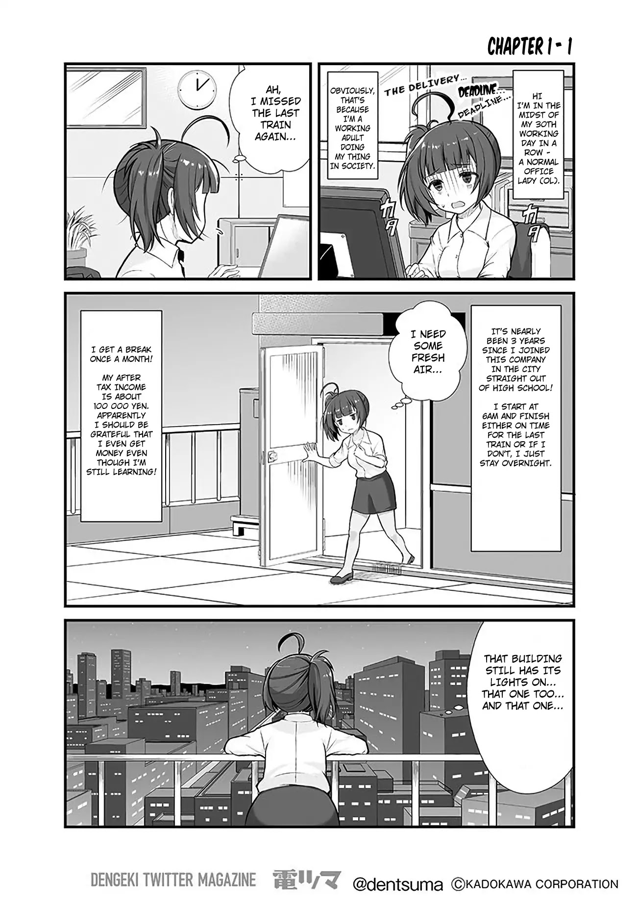 When a company slave thought they were in another world but was just in a white corporation. Chapter 1 page 1 - Chapter 1