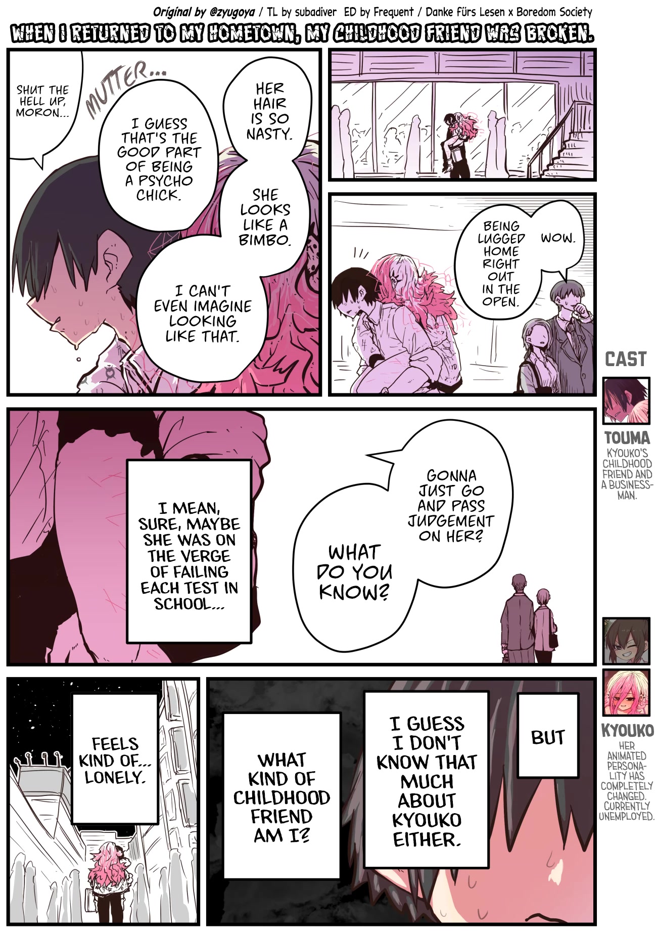 When I Returned to My Hometown, My Childhood Friend was Broken Chapter 14 page 1 - Chapter 14