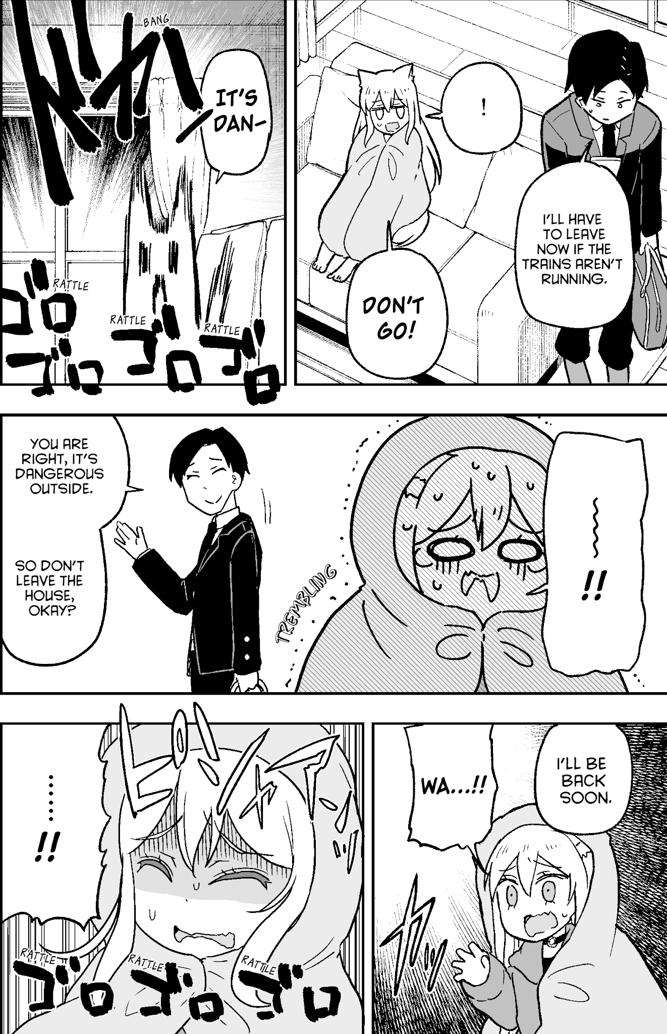 When I try to go to work, the dog I picked up gets in the way Chapter 2 page 2 - Chapter 2: I tried to go to work in the middle of a typhoon, but the dog I picked up was getting in my way