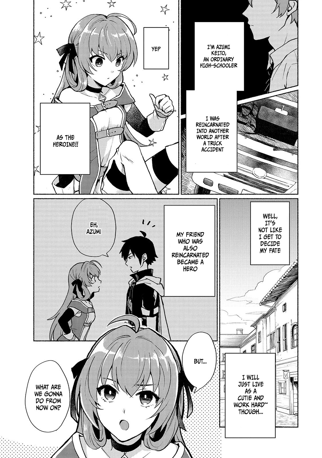 When I Was Reincarnated in Another World, I Was a Heroine and He Was a Hero Chapter 2 page 1 - Chapter 2: Suddenly