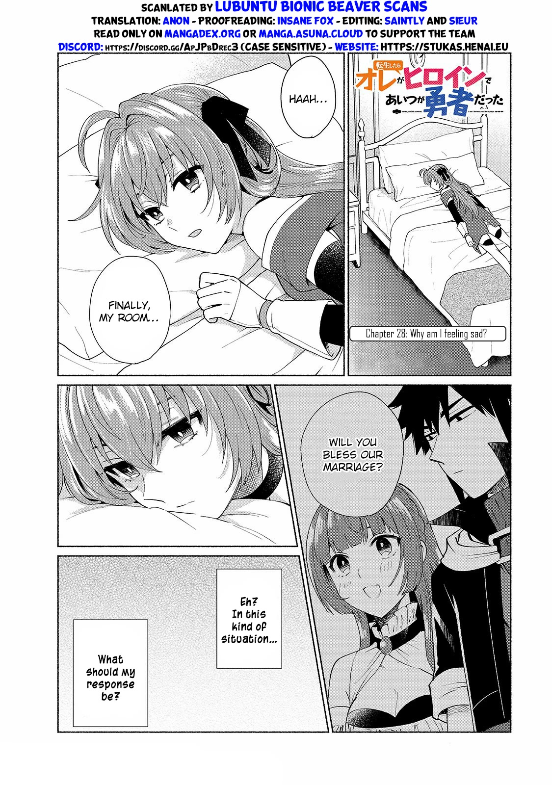 When I Was Reincarnated in Another World, I Was a Heroine and He Was a Hero Chapter 28 page 1 - Chapter 28: Why am I feeling sad?