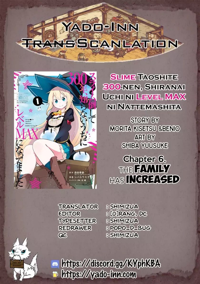 While Killing Slimes for 300 Years, I Became the MAX Level Unknowingly Chapter 6 page 1 - Chapter 6: The Family has Increased
