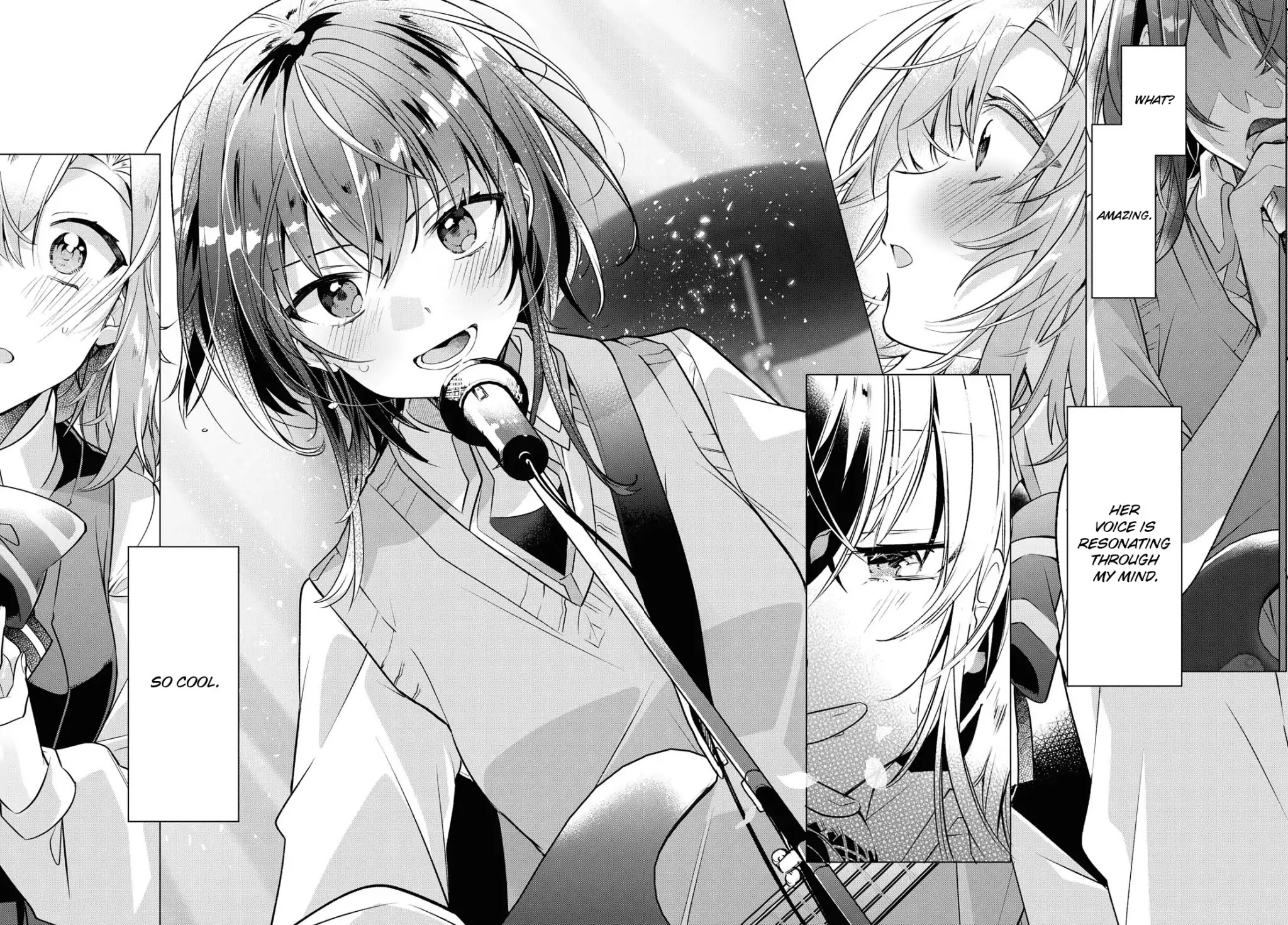 Whispering You a Love Song Chapter 1 page 8 - Chapter 1: On the rooftop, with a guitar, with Senpai