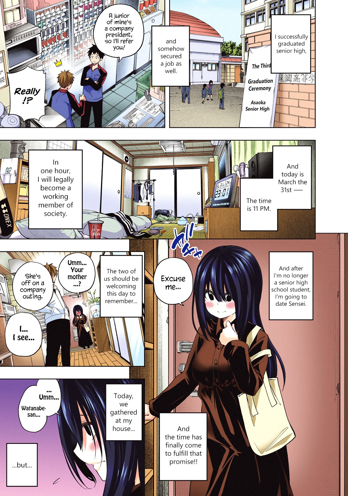 Why are you here Sensei!? Chapter 60.1 page 8 - Chapter 60.1: After School: Why the hell is Inokawa-sensei doing that here!?