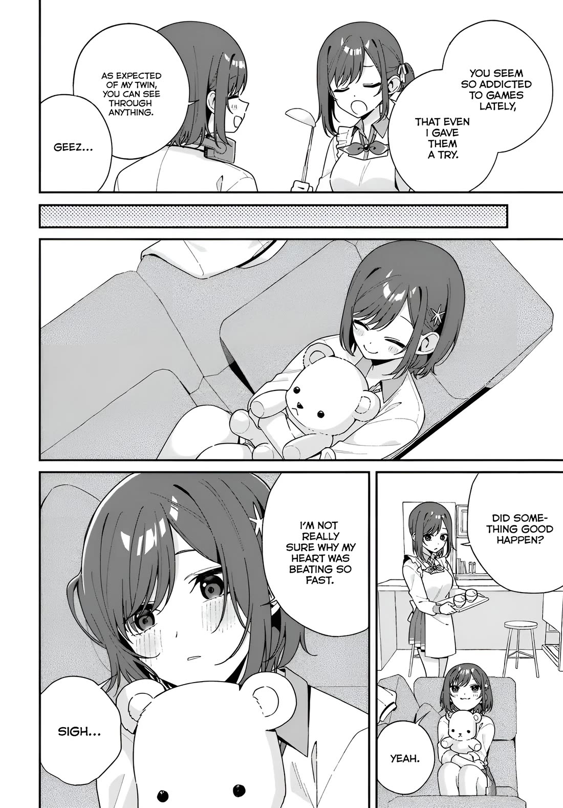 Why Don't You Make the Twins Your "Girlfriend" Together? Chapter 1.5 page 4 - Chapter 1.5: Twin Talk Episode 1: And Their Crushes are…?