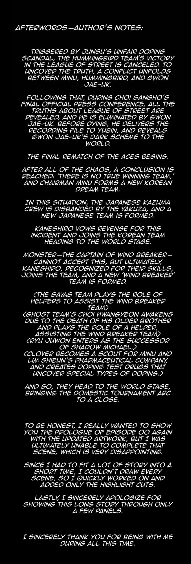 Wind Breaker Chapter 556.5 page 1 - Chapter 556.5: [End of the domestic competition episode] (End Notes)