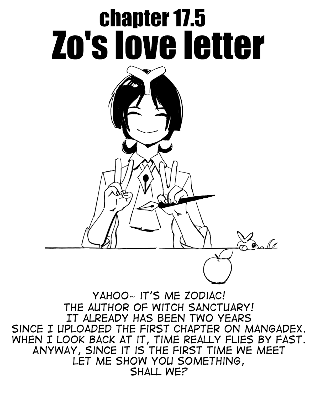 Witch Sanctuary Chapter 17.5 page 1 - Chapter 17.5: Zo's love letter