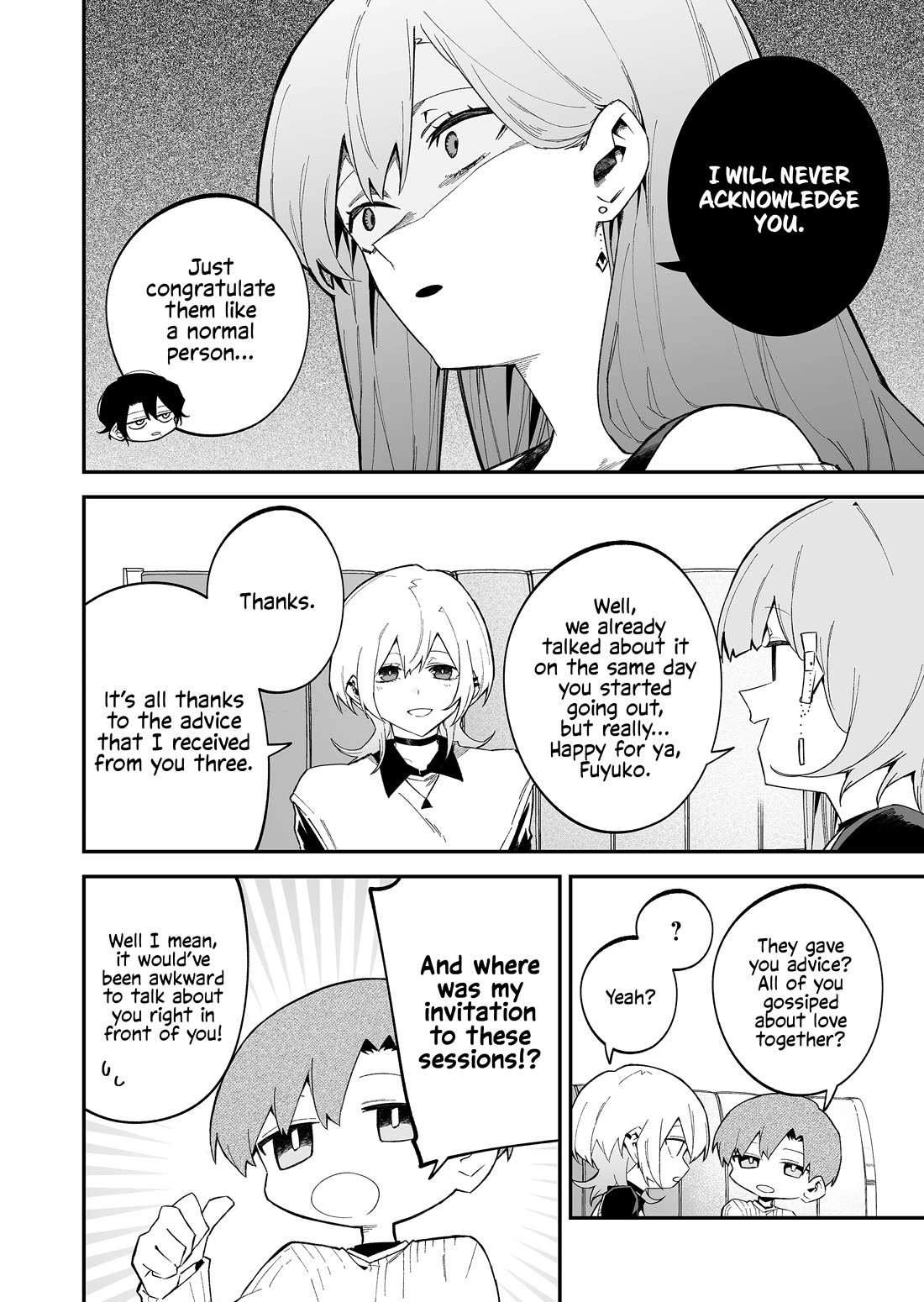 Wolf-chan Is Trying to Feign Indifference Chapter 73 page 2 - Chapter 73: The Oshi Protection Squad and Debriefing