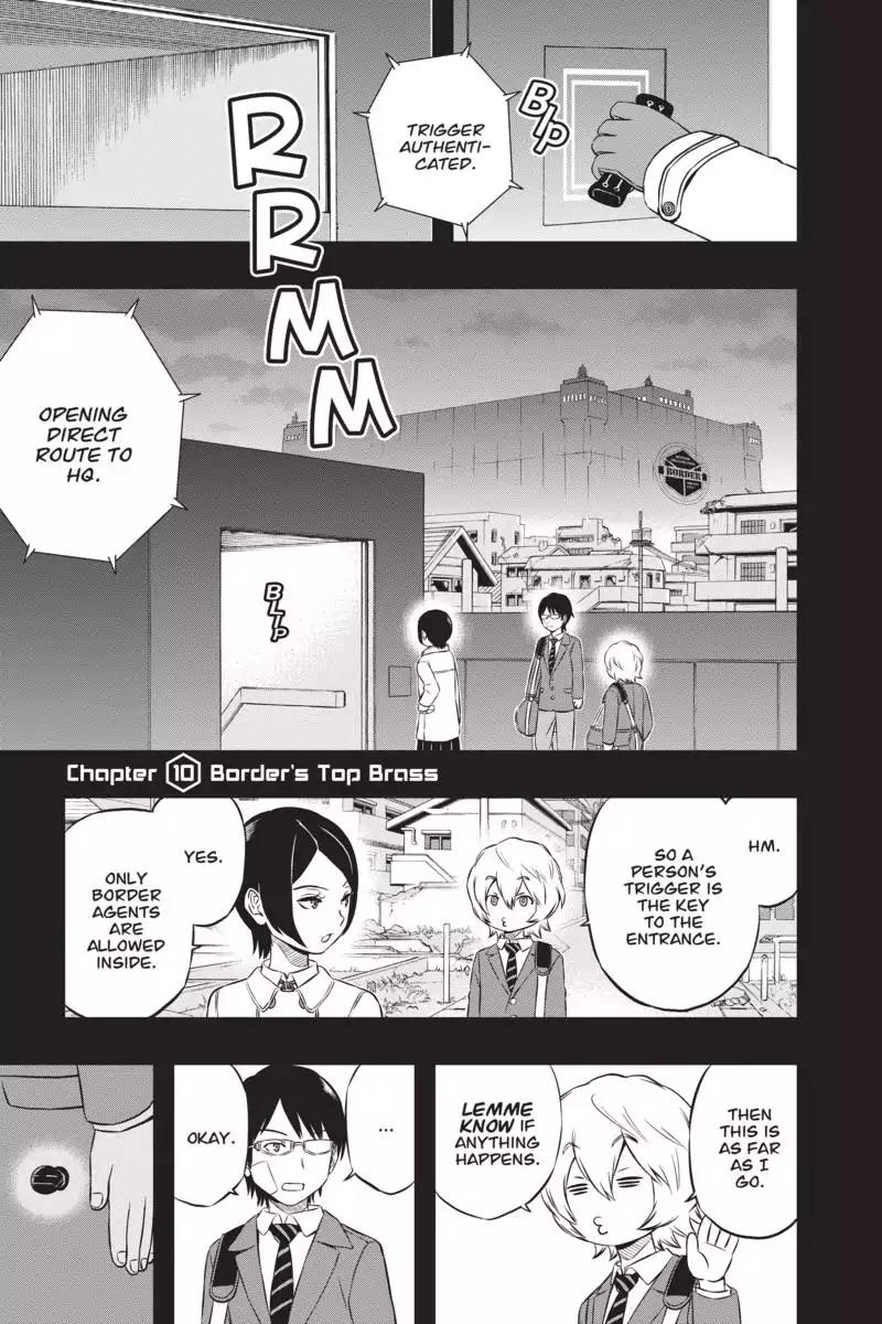 World Trigger Chapter 10 page 1 - Chapter 10: Border's Top Brass