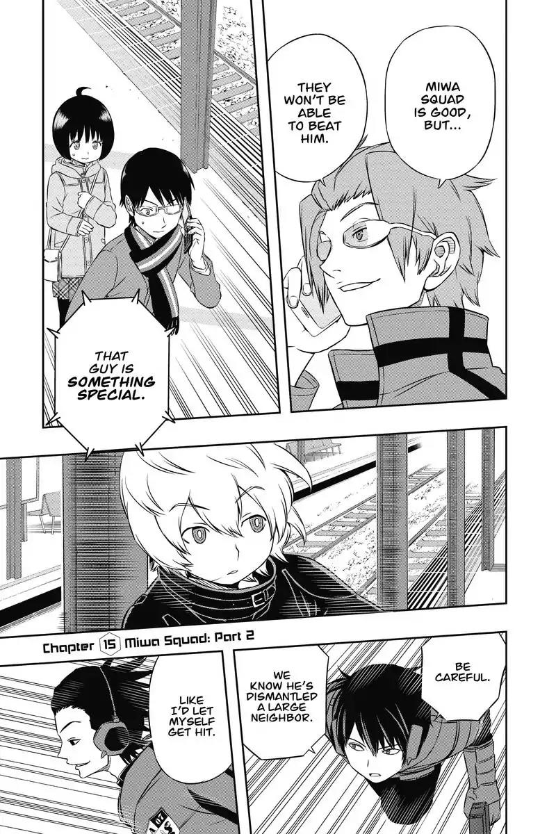 World Trigger Chapter 15 page 1 - Chapter 15: Miwa Squad: Part 2