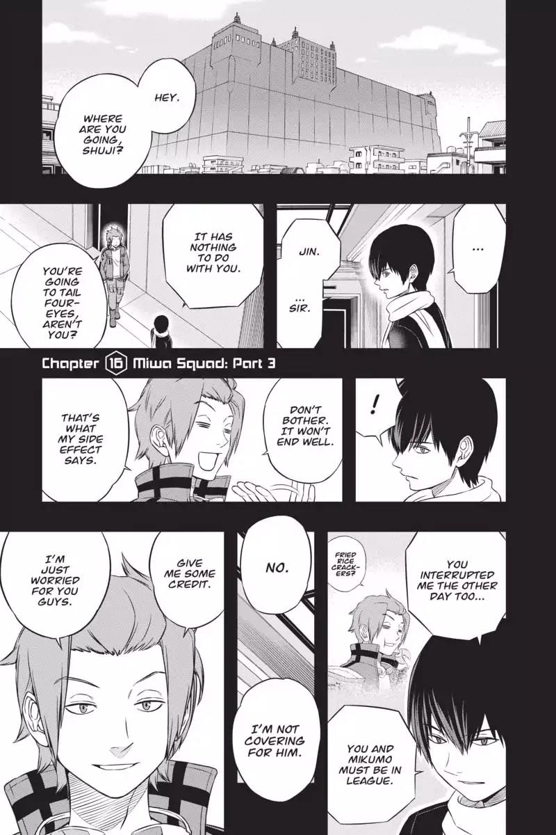 World Trigger Chapter 16 page 1 - Chapter 16: Miwa Squad: Part 3