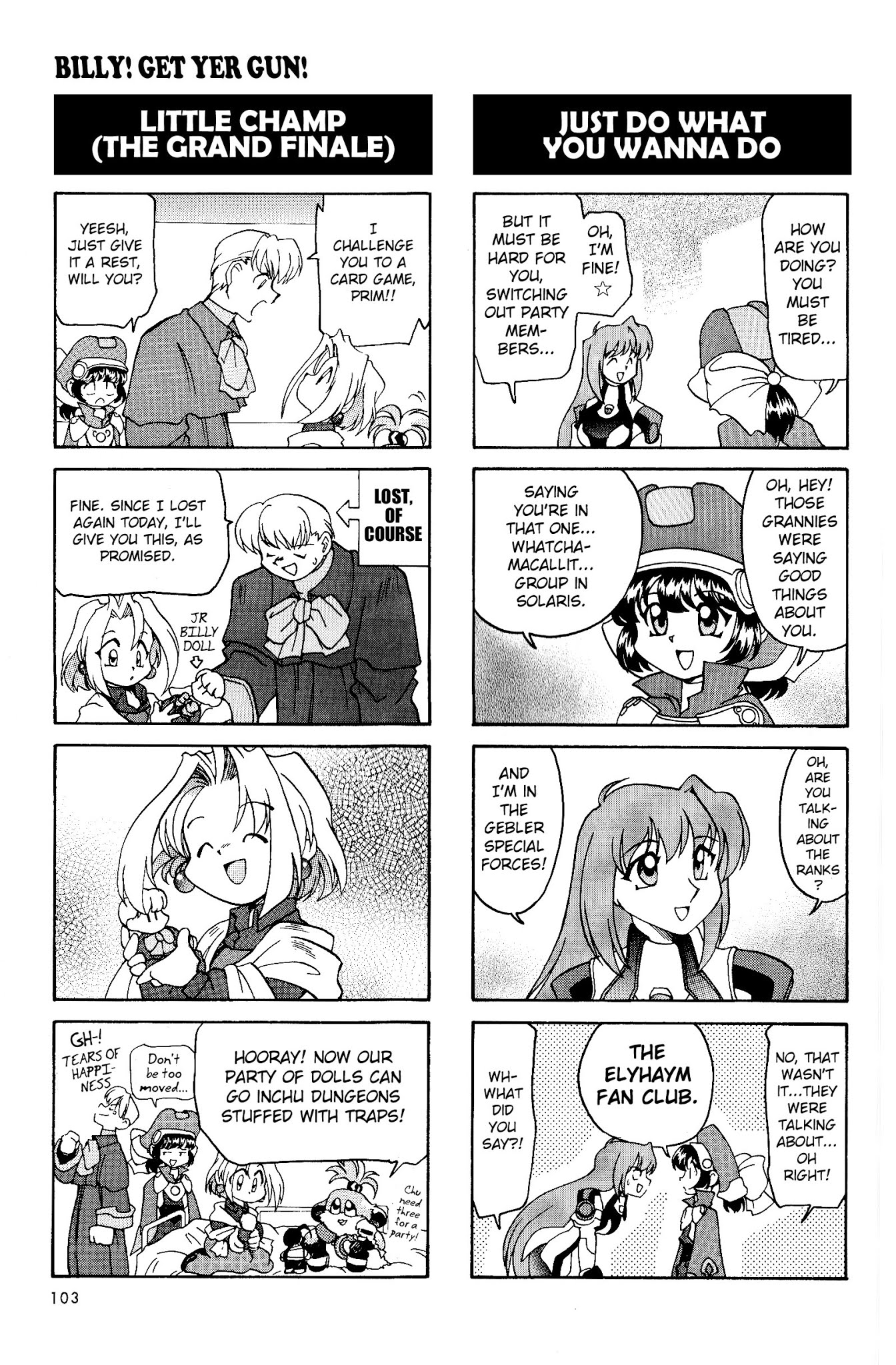 Xenogears 4-koma Comic Chapter 14.2 page 5 - Chapter 14 v2 : Billy! Get Yer Gun!