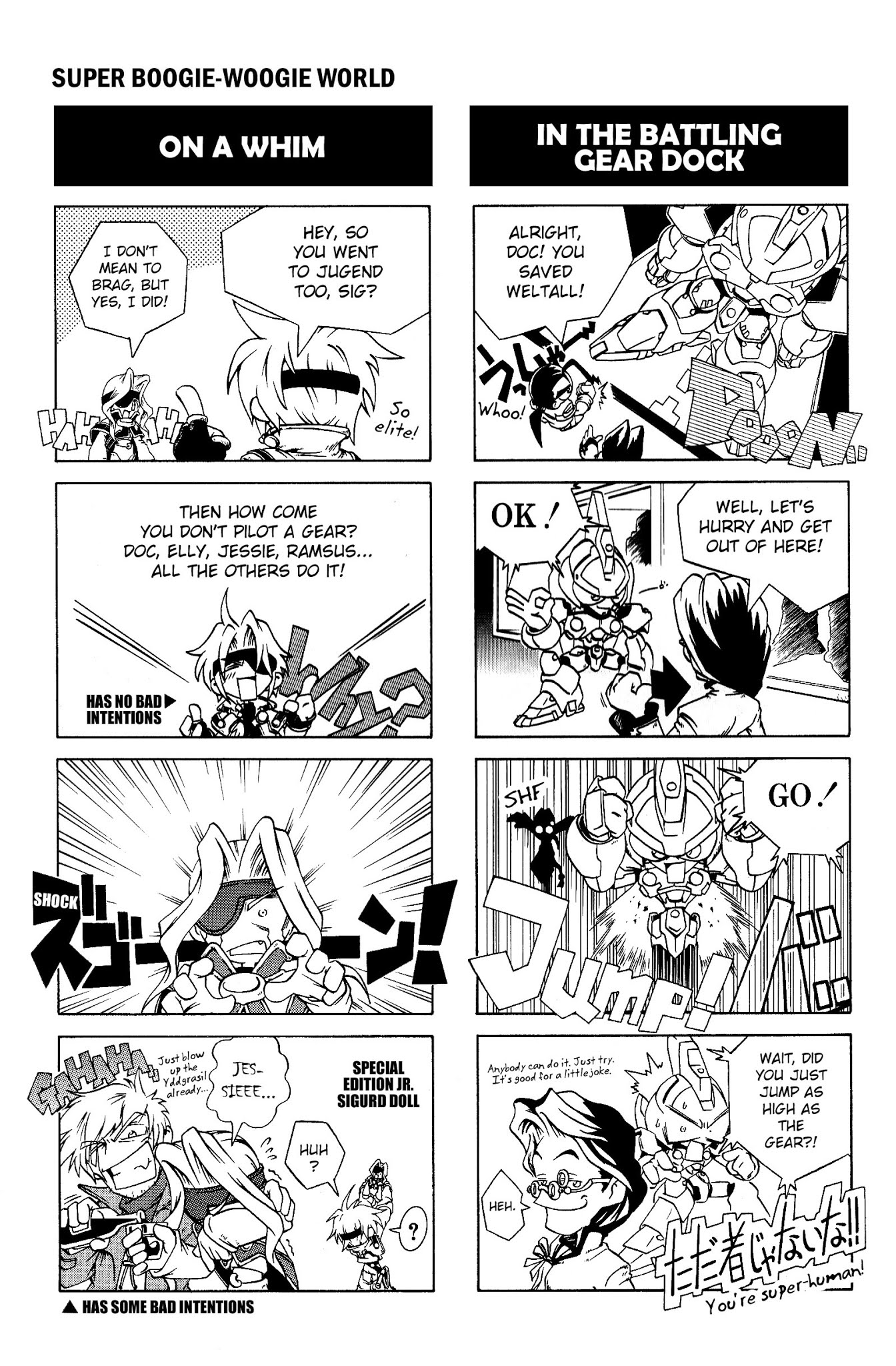 Xenogears 4-koma Comic Chapter 15.2 page 4 - Chapter 15 v2 : Super Boogie-Woogie World