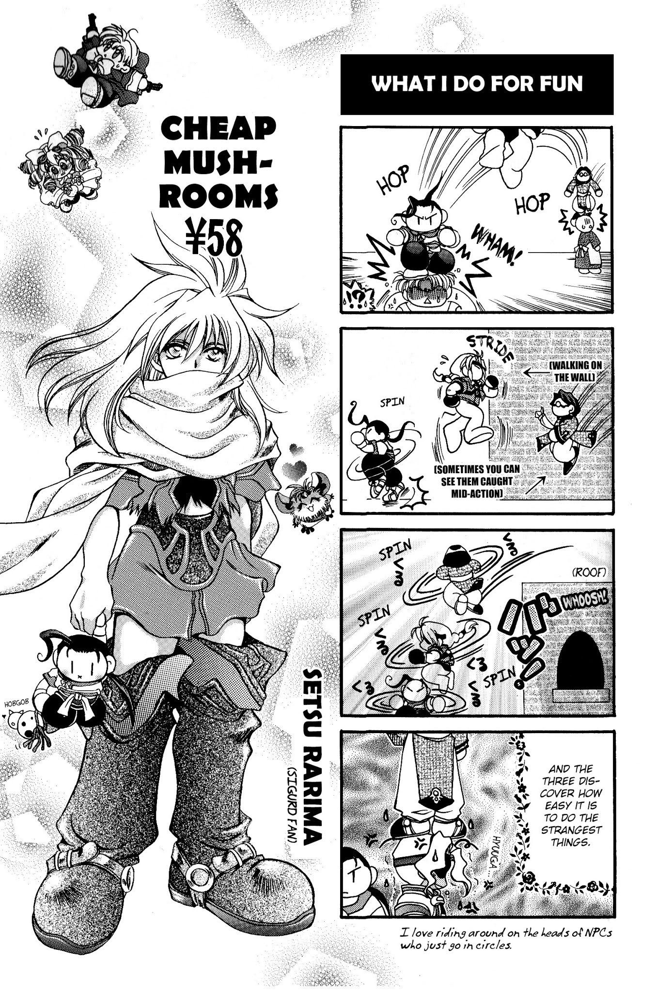 Xenogears 4-koma Comic Chapter 2.2 page 1 - Chapter 2 v2 : Cheap Mushrooms ¥58
