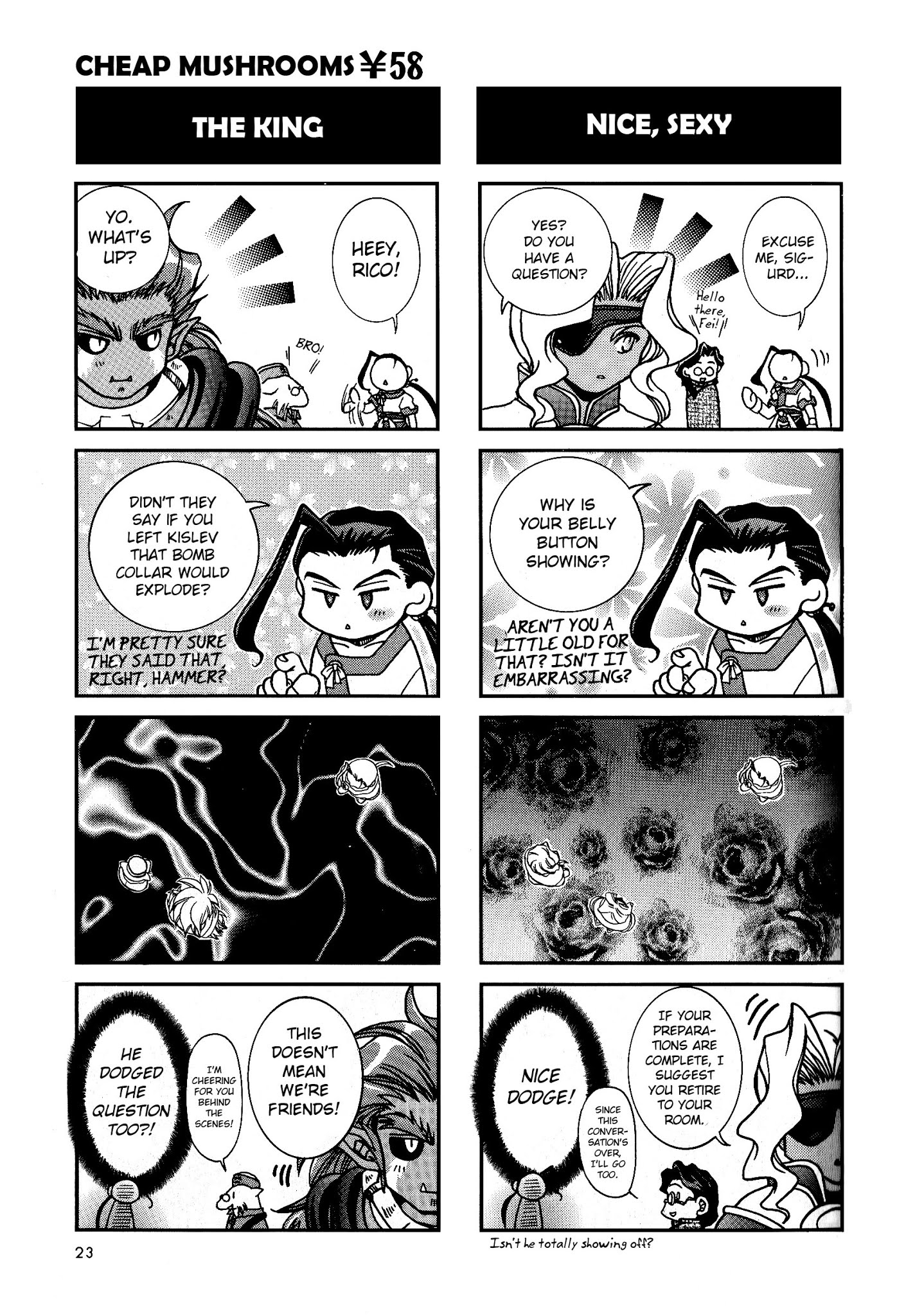 Xenogears 4-koma Comic Chapter 2.2 page 5 - Chapter 2 v2 : Cheap Mushrooms ¥58