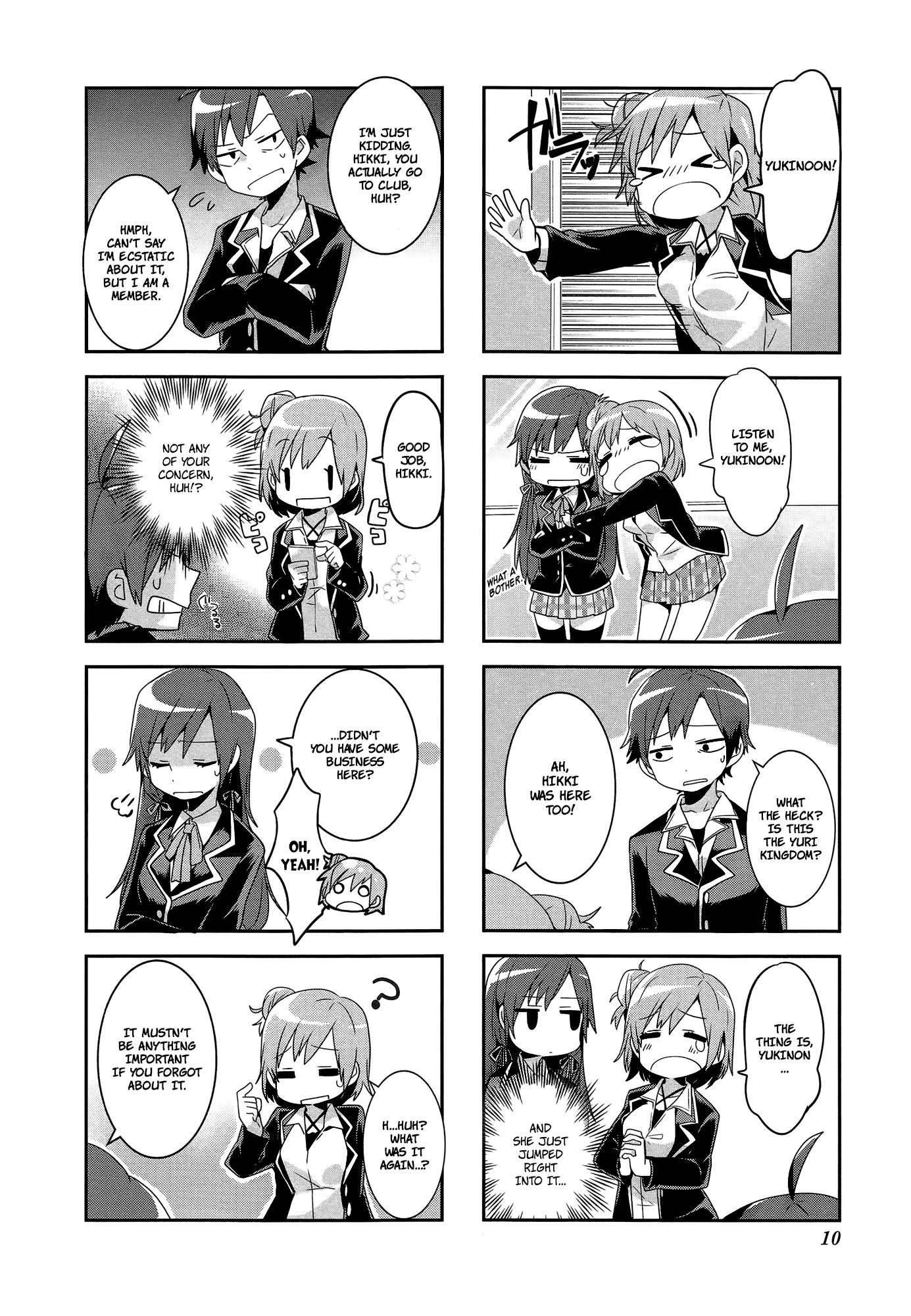 Yahari 4-koma Demo Ore no Seishun Love Come wa Machigatteiru. Chapter 1 page 9 - Chapter 1