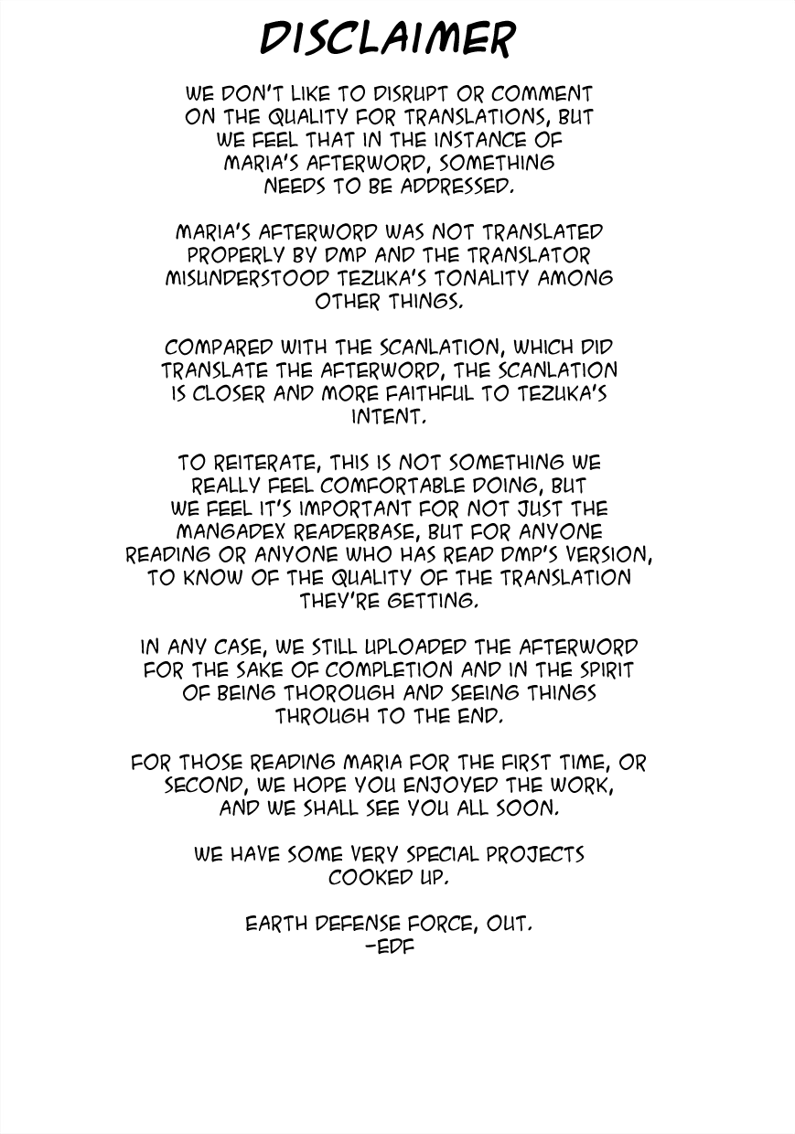 Yakeppachi no Maria Chapter 12.1 page 1 - Chapter 12.1: Afterword