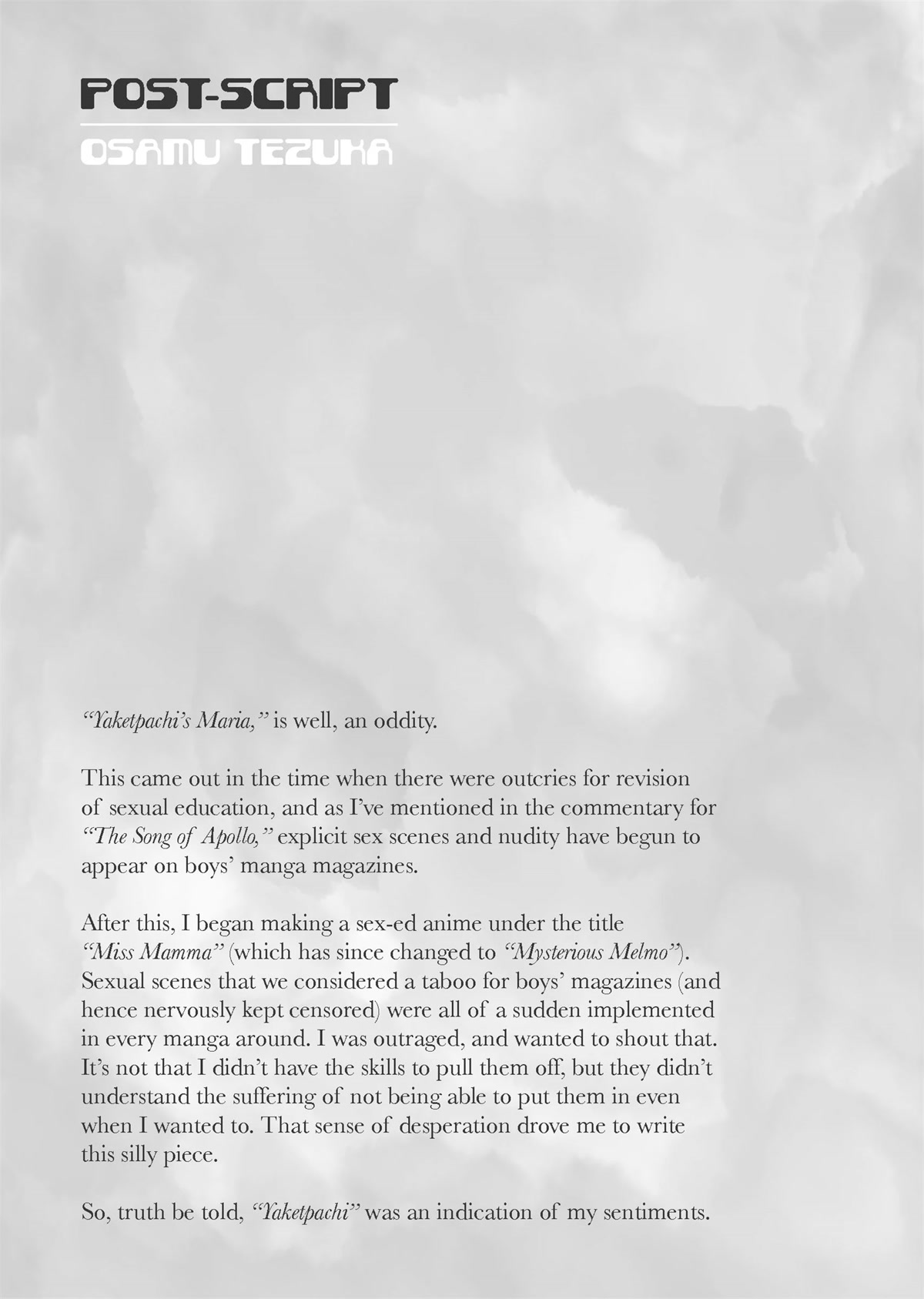 Yakeppachi no Maria Chapter 12.1 page 3 - Chapter 12.1: Afterword