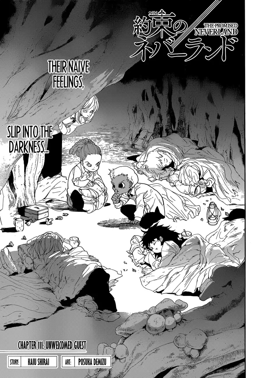 Yakusoku no Neverland Chapter 111 page 1 - Chapter 111: Unwelcomed Guest