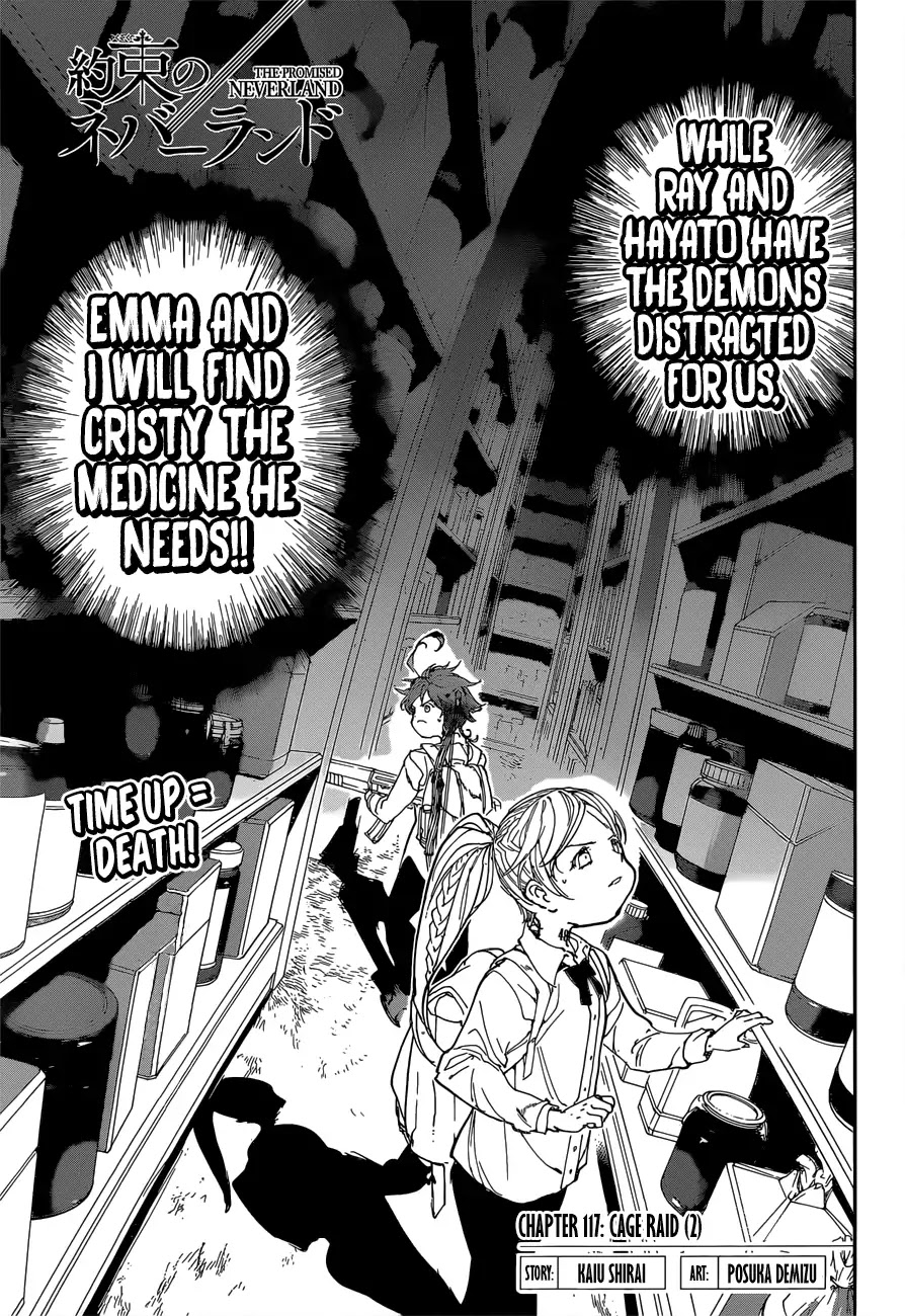 Yakusoku no Neverland Chapter 117 page 3 - Chapter 117: Cage Raid (2)