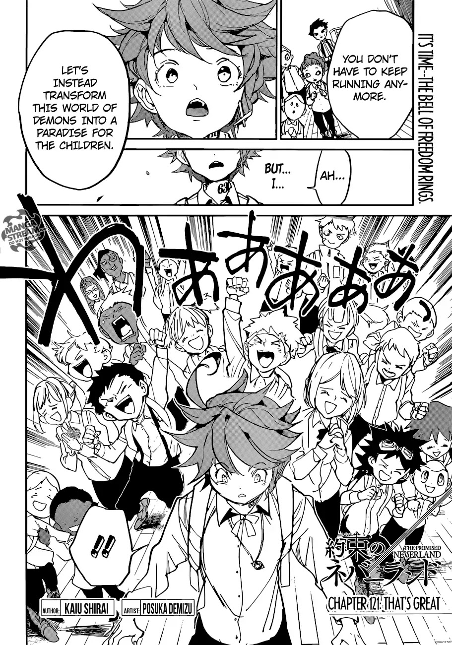 Yakusoku no Neverland Chapter 121 page 3 - Chapter 121: That's Great