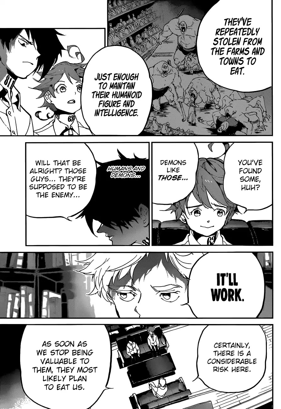 Yakusoku no Neverland Chapter 126 page 14 - Chapter 126: Three Party Dialogue