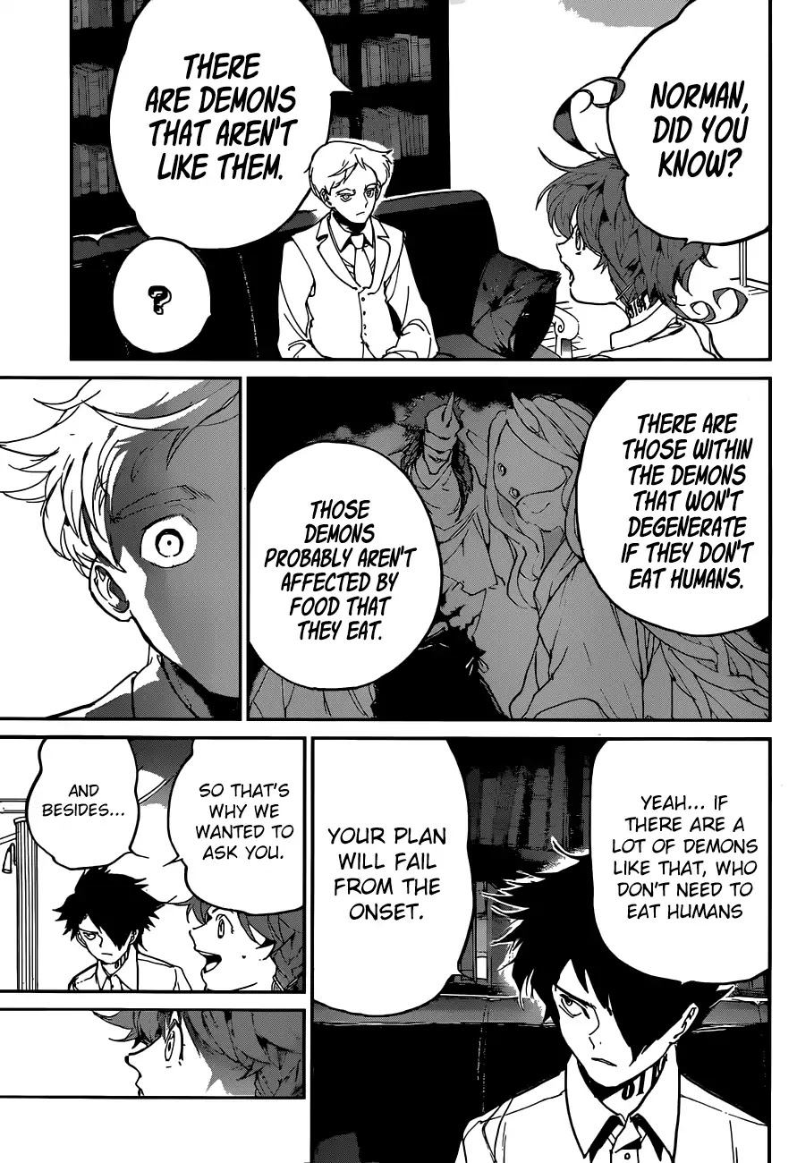 Yakusoku no Neverland Chapter 126 page 18 - Chapter 126: Three Party Dialogue