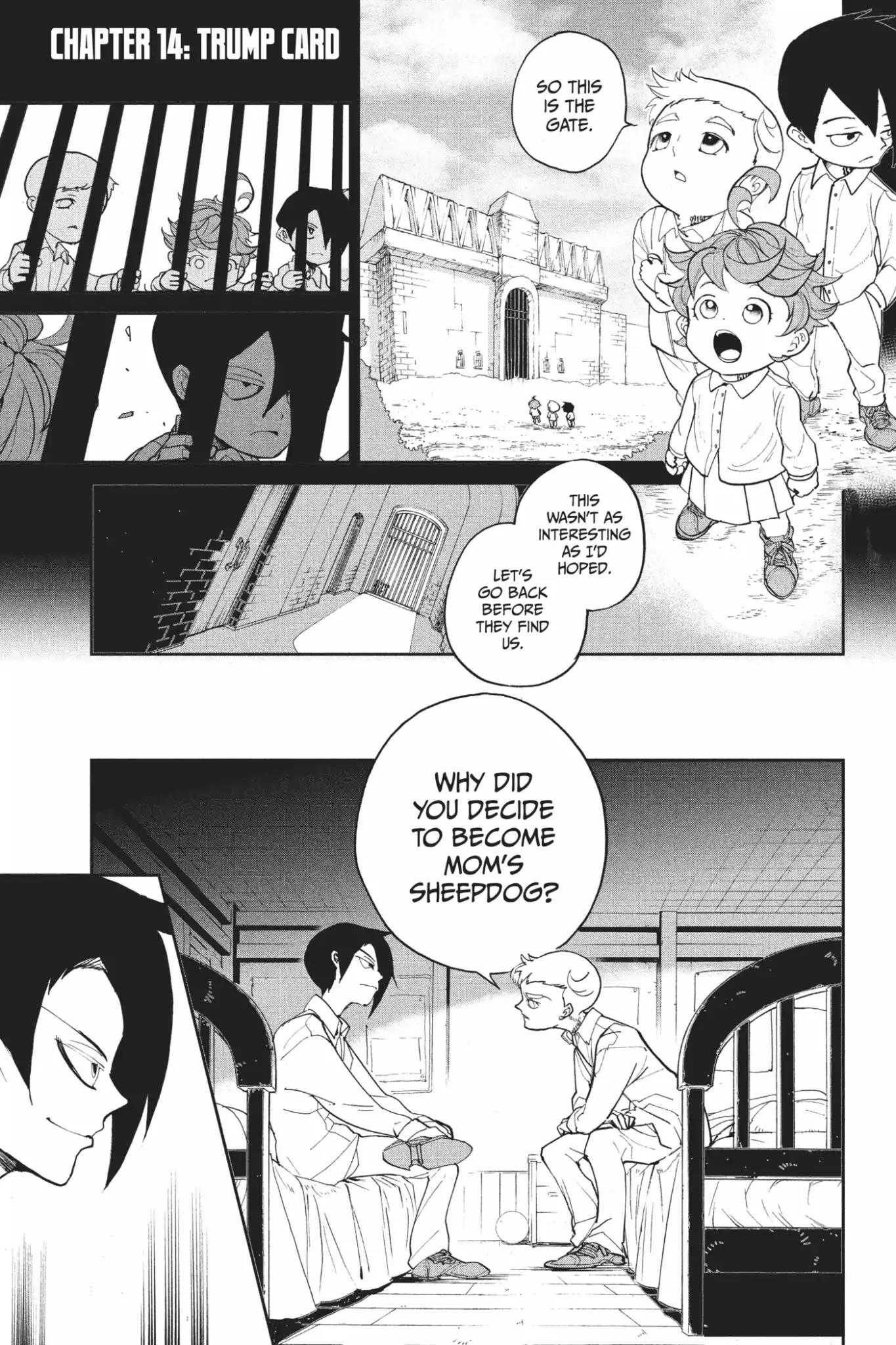 Yakusoku no Neverland Chapter 14 page 1 - Chapter 14: Trump Card