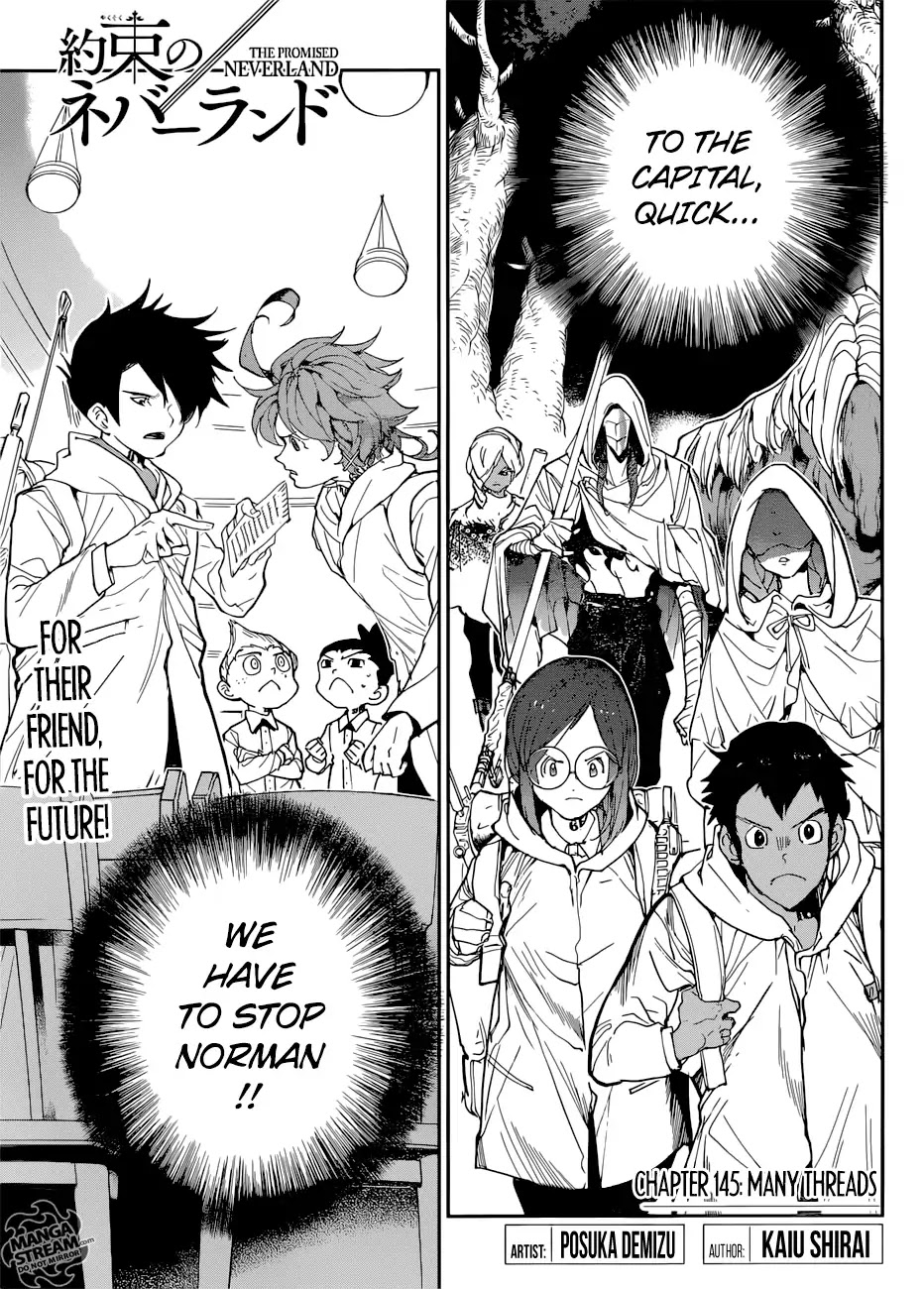 Yakusoku no Neverland Chapter 145 page 1 - Chapter 145: Many Threads
