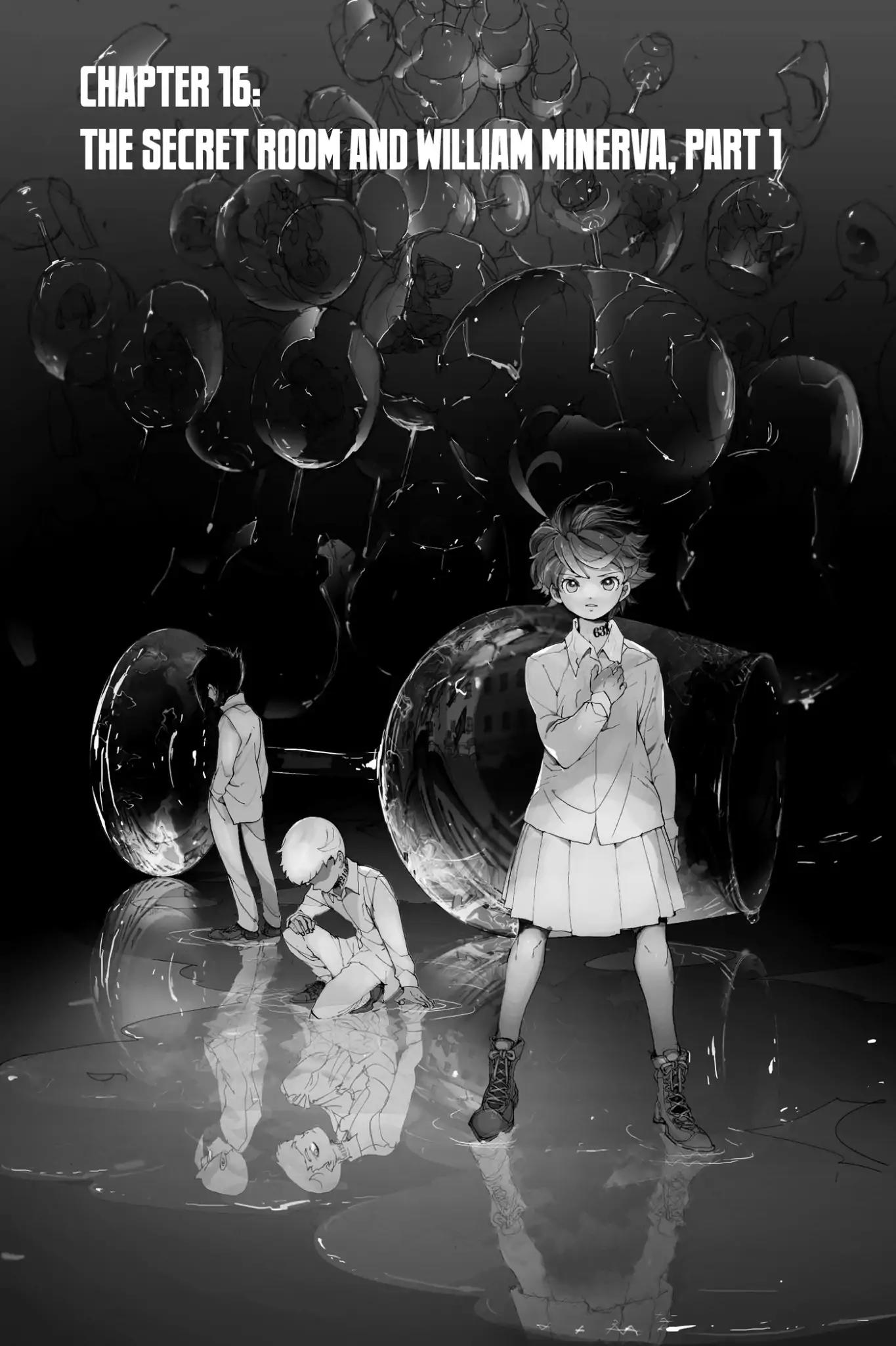 Yakusoku no Neverland Chapter 16 page 1 - Chapter 16: The Secret Room and William Minerva, Part 1